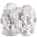 VEWEET ANNIE – service de table en porcelaine 50/100 pièces, avec tasse à œufs, tasses et soucoup, tasse, dessert, soupe et assiette à dîner, bol, pichet à lait, ensemble de pots à sucre
