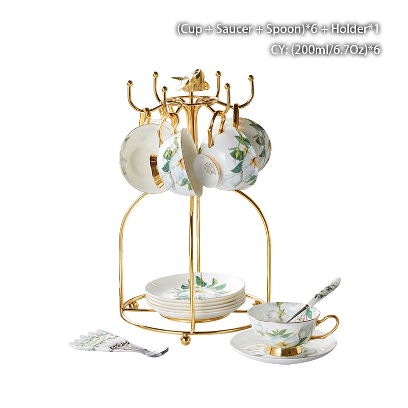 Service à café en porcelaine camélia sophia chine, service à thé en porcelaine britannique, pot en céramique, crémier sucrier, théière heure du thé, tasse à café, tasse à café