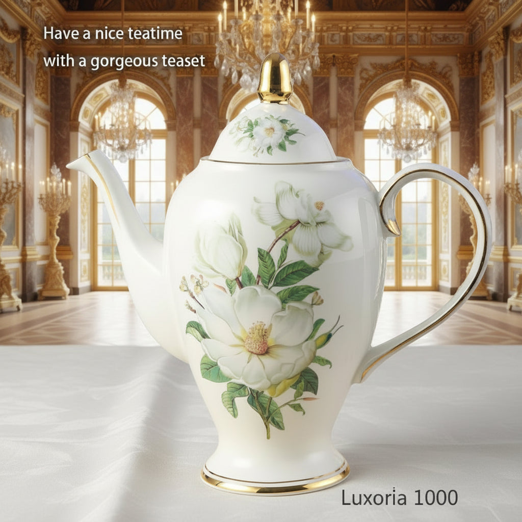 Service à café en porcelaine camélia sophia chine, service à thé en porcelaine britannique, pot en céramique, crémier sucrier, théière heure du thé, tasse à café, tasse à café