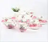 European Style Fine Bone China Royal Design with Rose Golden Line Eco-Friendly 15-Piece Tea & Coffee Cup Set