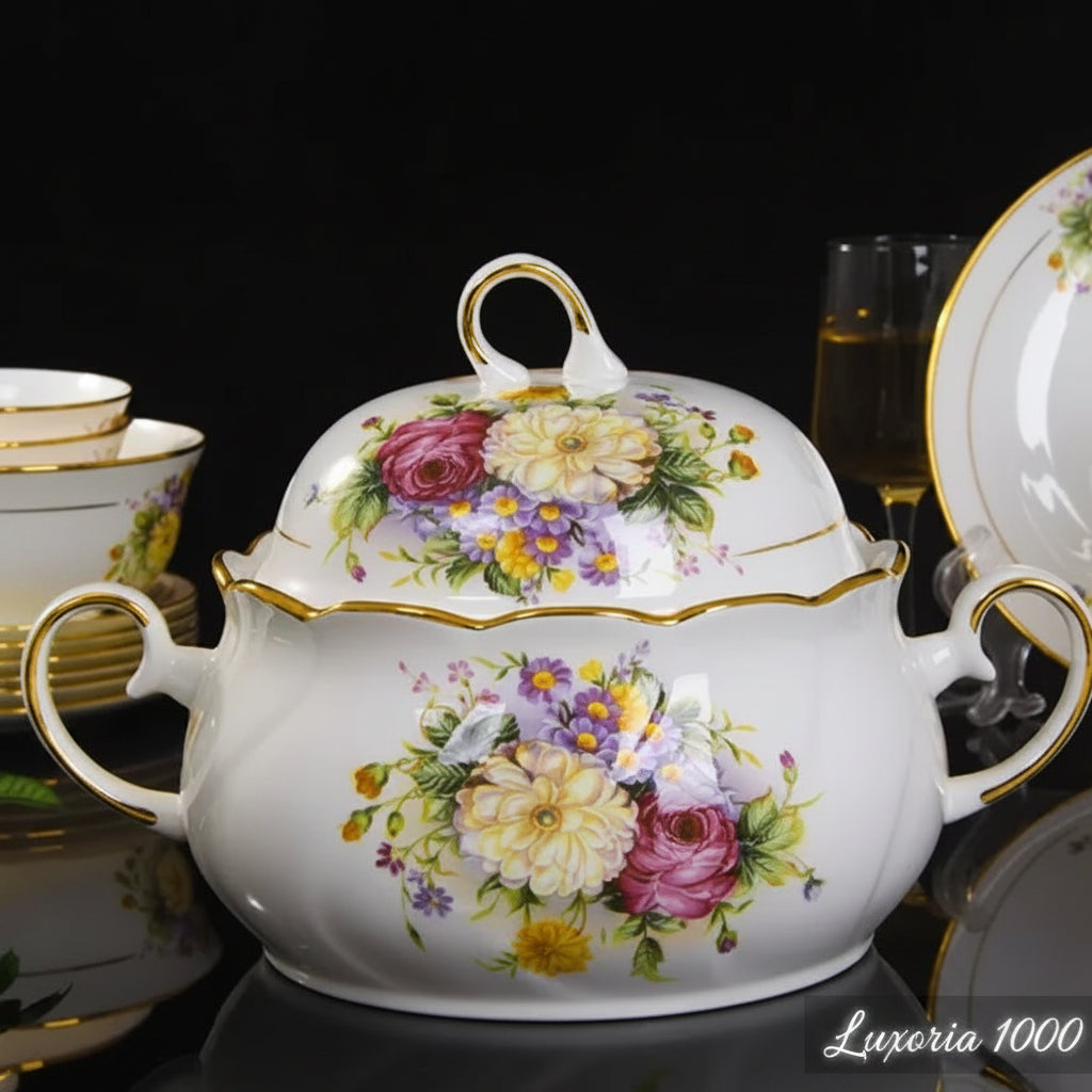 JINGDEZHEN-Vaisselle en céramique, porcelaine, bol assiette à soupe cuillère, assiette à steak occidentale avec vaisselle de bricolage