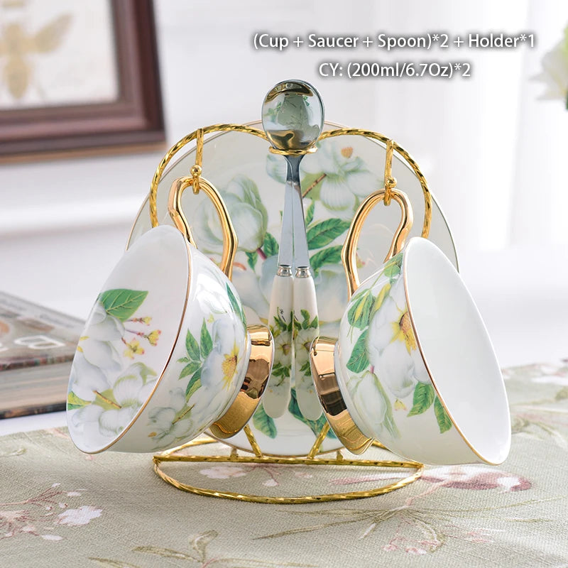 Service à café en porcelaine camélia sophia chine, service à thé en porcelaine britannique, pot en céramique, crémier sucrier, théière heure du thé, tasse à café, tasse à café
