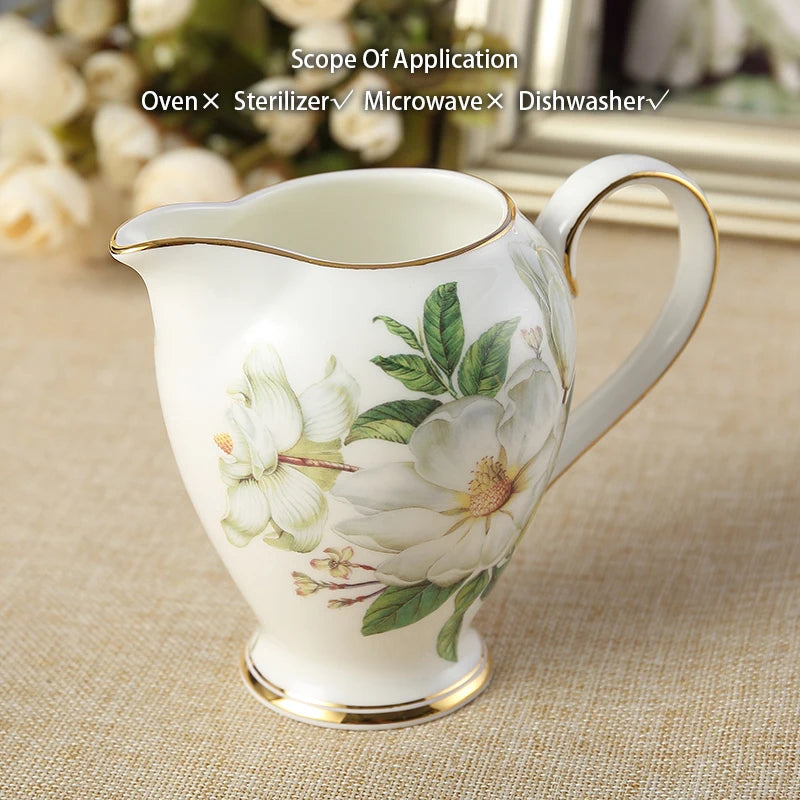 Service à café en porcelaine camélia sophia chine, service à thé en porcelaine britannique, pot en céramique, crémier sucrier, théière heure du thé, tasse à café, tasse à café