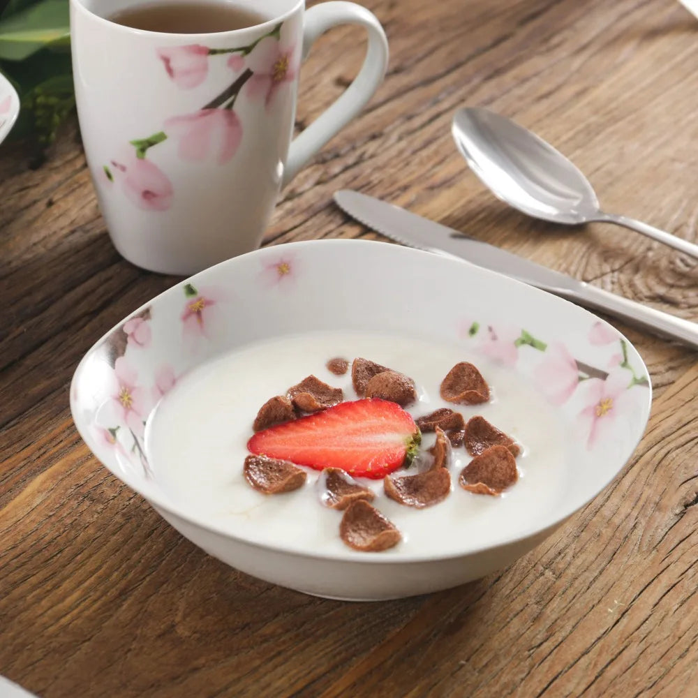 VEWEET ANNIE – service de table en porcelaine 50/100 pièces, avec tasse à œufs, tasses et soucoup, tasse, dessert, soupe et assiette à dîner, bol, pichet à lait, ensemble de pots à sucre