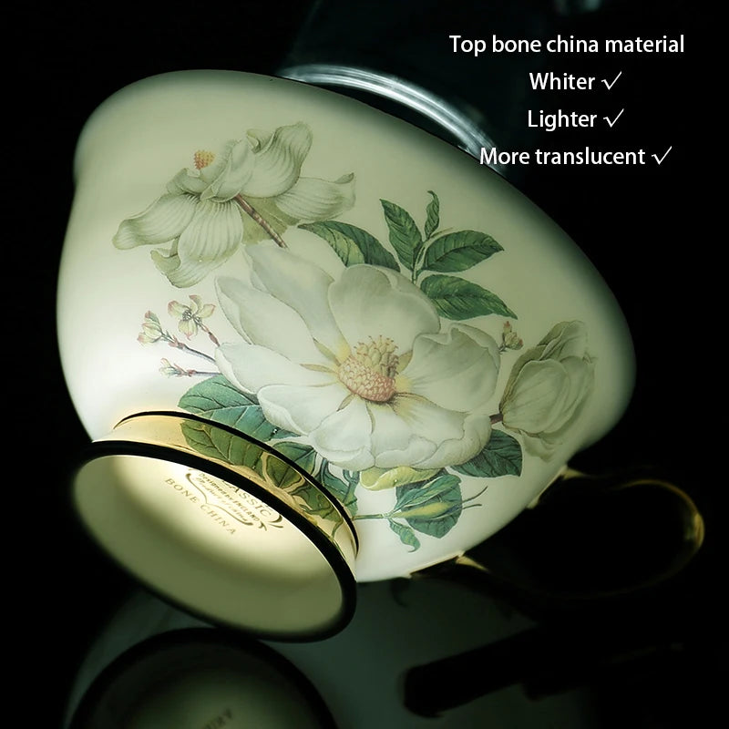 Service à café en porcelaine camélia sophia chine, service à thé en porcelaine britannique, pot en céramique, crémier sucrier, théière heure du thé, tasse à café, tasse à café
