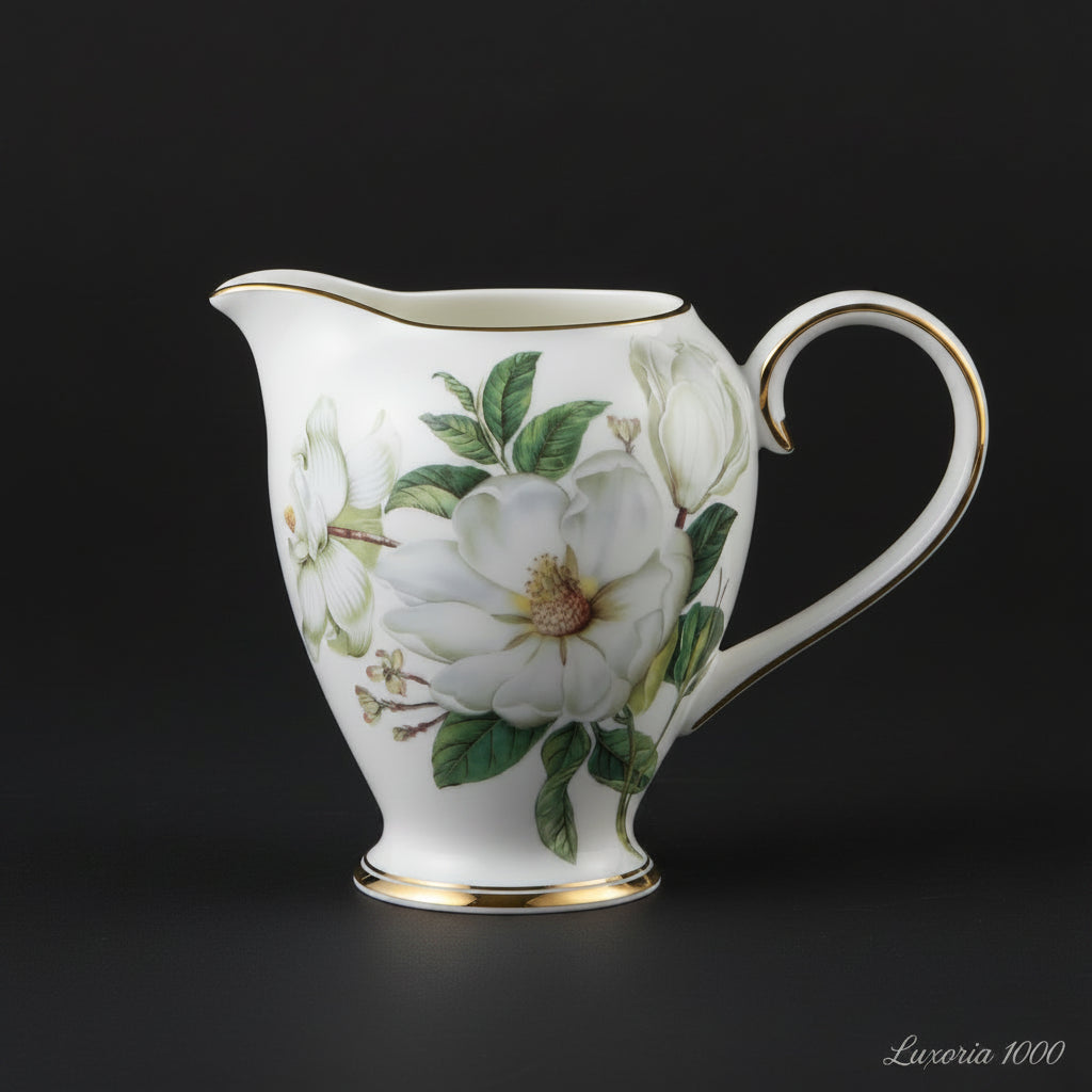 Service à café en porcelaine camélia sophia chine, service à thé en porcelaine britannique, pot en céramique, crémier sucrier, théière heure du thé, tasse à café, tasse à café