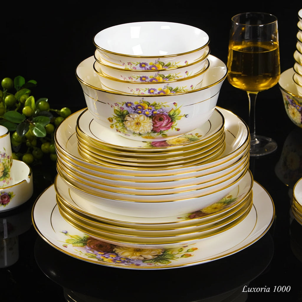 JINGDEZHEN-Vaisselle en céramique, porcelaine, bol assiette à soupe cuillère, assiette à steak occidentale avec vaisselle de bricolage