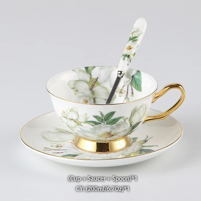 Service à café en porcelaine camélia sophia chine, service à thé en porcelaine britannique, pot en céramique, crémier sucrier, théière heure du thé, tasse à café, tasse à café