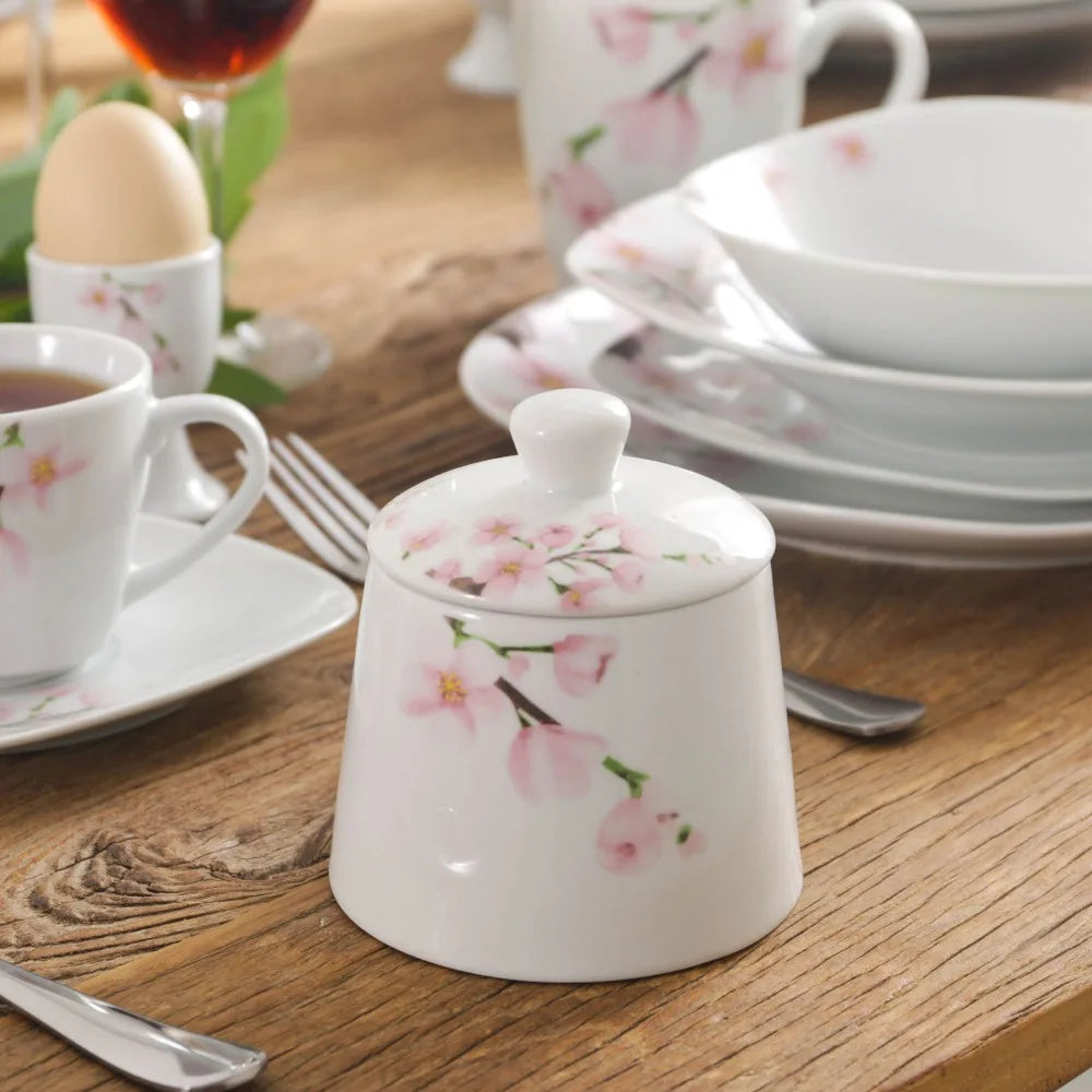 VEWEET ANNIE – service de table en porcelaine 50/100 pièces, avec tasse à œufs, tasses et soucoup, tasse, dessert, soupe et assiette à dîner, bol, pichet à lait, ensemble de pots à sucre