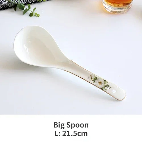 Vaisselle en porcelaine d'os, bols de riz en céramique pour la maison, plats, Pots à soupe, assiette profonde, assiette plate à Steak, vaisselle florale