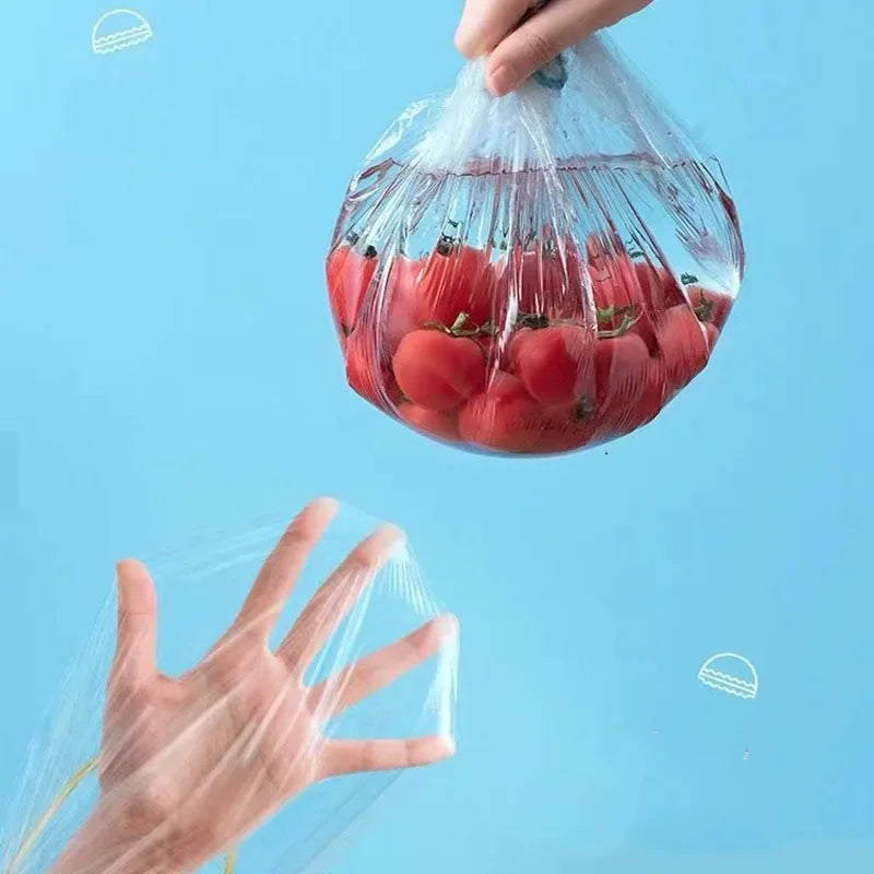 Couvercles alimentaires élastiques, couvercles de bol en plastique jetables pour le stockage de fruits et légumes, enveloppes d'étanchéité de fraîcheur, 100 pièces