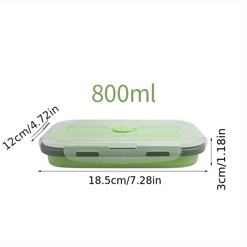 Conteneur de stockage des aliments pliable en Silicone, boîte à déjeuner empilable permettant de gagner de l'espace, accessoires de cuisine pliables pour micro-ondes 1/4 pièces