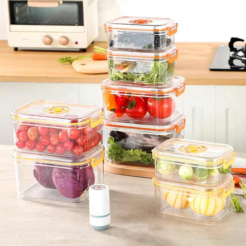 Boîte de conservation des aliments frais sous vide, boîte scellée pour réfrigérateur, conteneur Transparent de stockage des aliments au micro-ondable, organisateur de cuisine Bento
