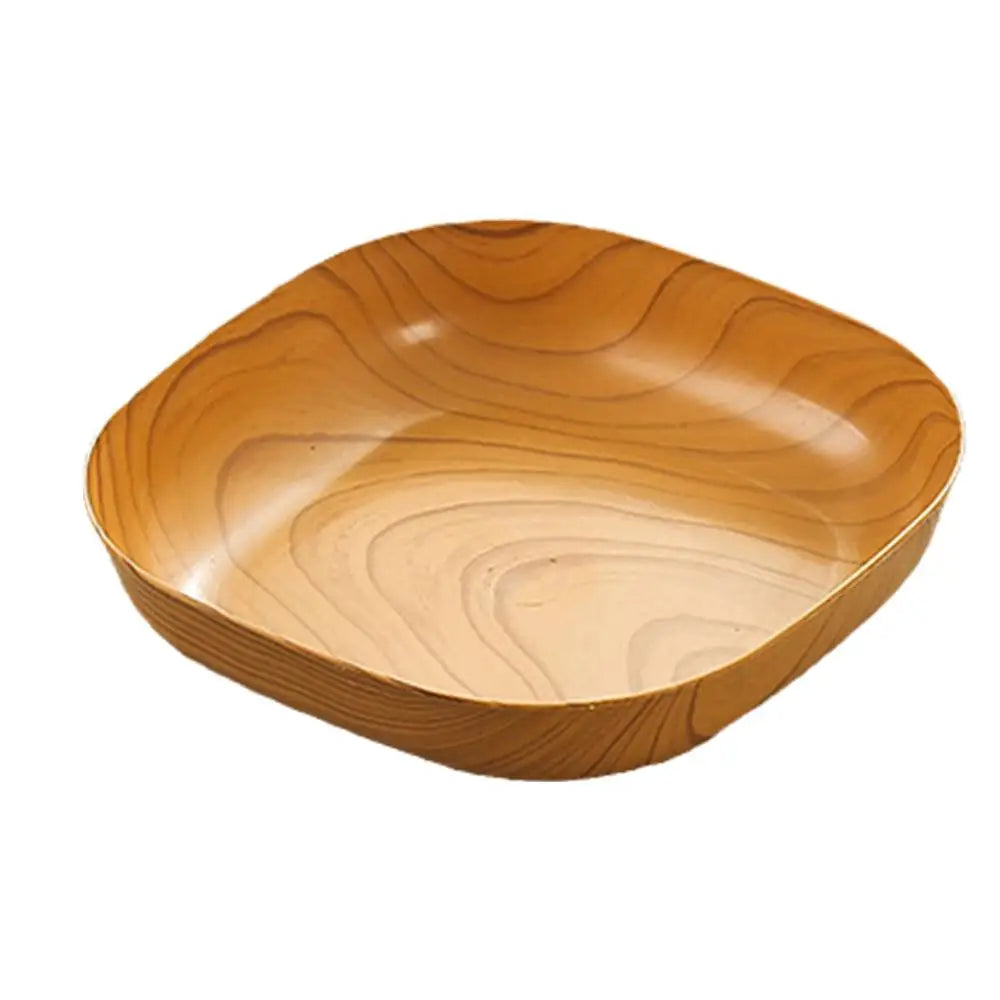 Assiette carrée en Imitation de Grain de bois de cuisine, ensemble de plats à Grain Simple japonais pour vaisselle, bol de cuisine, vaisselle, fournitures de cuisine
