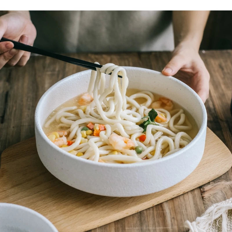 Bol rond Ramen de style japonais, nouilles en céramique, couleur unie, grande soupe, Restaurant, vaisselle rétro pour la maison
