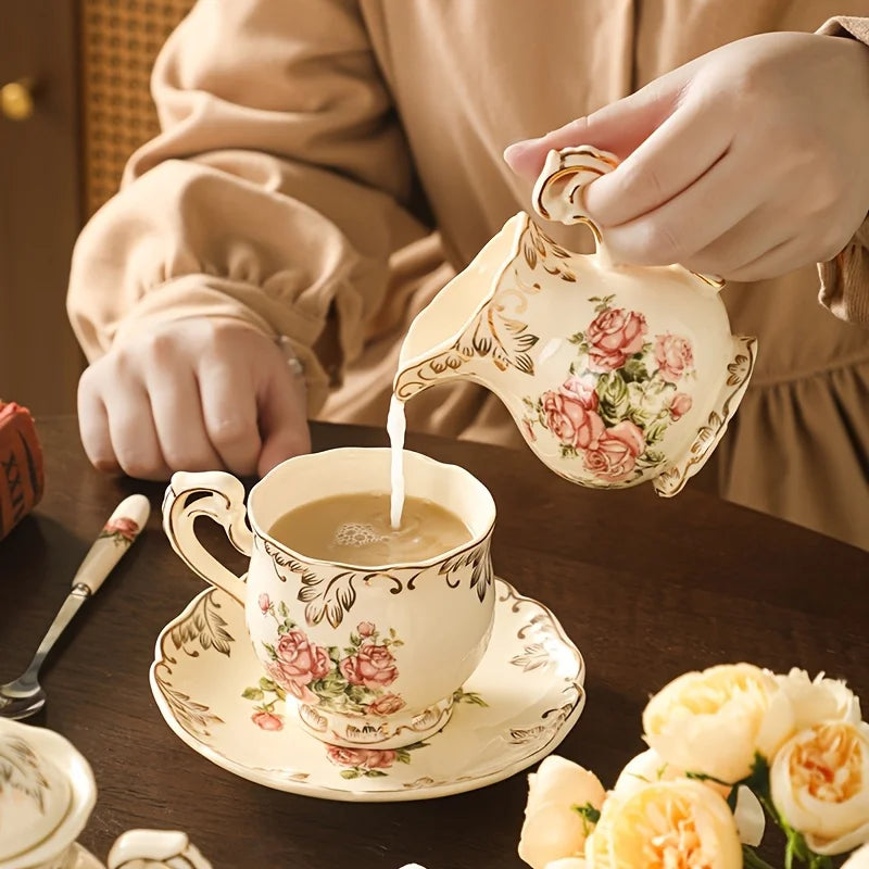 Coffret cadeau de thé de l'après-midi – Garniture dorée vintage, parfait pour les diplômés et les amateurs de thé, artisanat européen