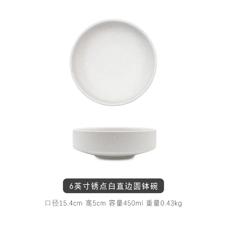 Bol rond Ramen de style japonais, nouilles en céramique, couleur unie, grande soupe, Restaurant, vaisselle rétro pour la maison