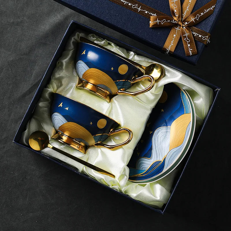 Tasse à café en porcelaine dorée Sophia, style britannique, haute qualité, exquise, style palais, thé, standard, ustensiles de cuisine ménagers, 220ml