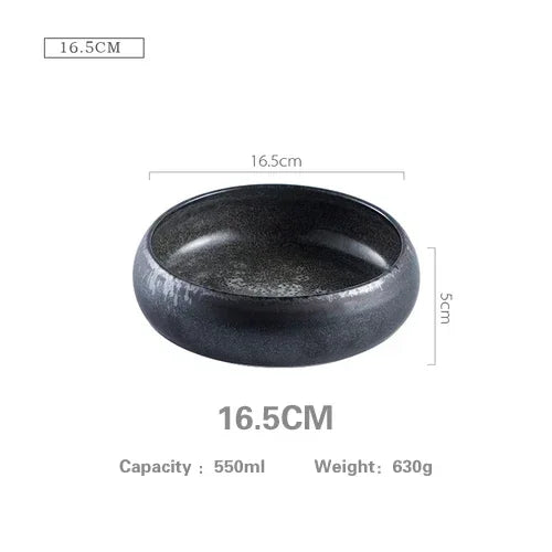 Filles à riz en céramique japonais créatif, dessert à salade Per95.ashimi, vaisselle artistique rétro, bol à soupe en verre en bois de ramen à salade