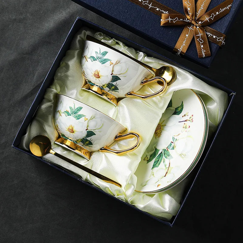 Tasse à café en porcelaine dorée Sophia, style britannique, haute qualité, exquise, style palais, thé, standard, ustensiles de cuisine ménagers, 220ml