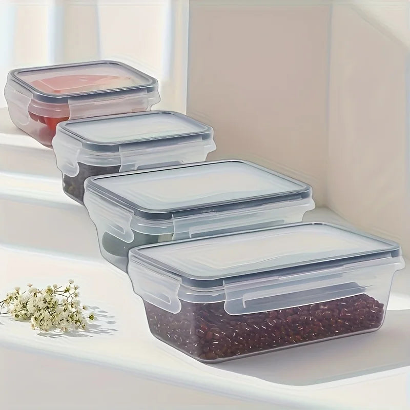 Ensemble de récipients de stockage des aliments de cuisine transparents – Coffre-fort pour micro-ondes, boîte à déjeuner en plastique multifonctionnelle avec couvercle + 24 étiquettes de tableau noir
