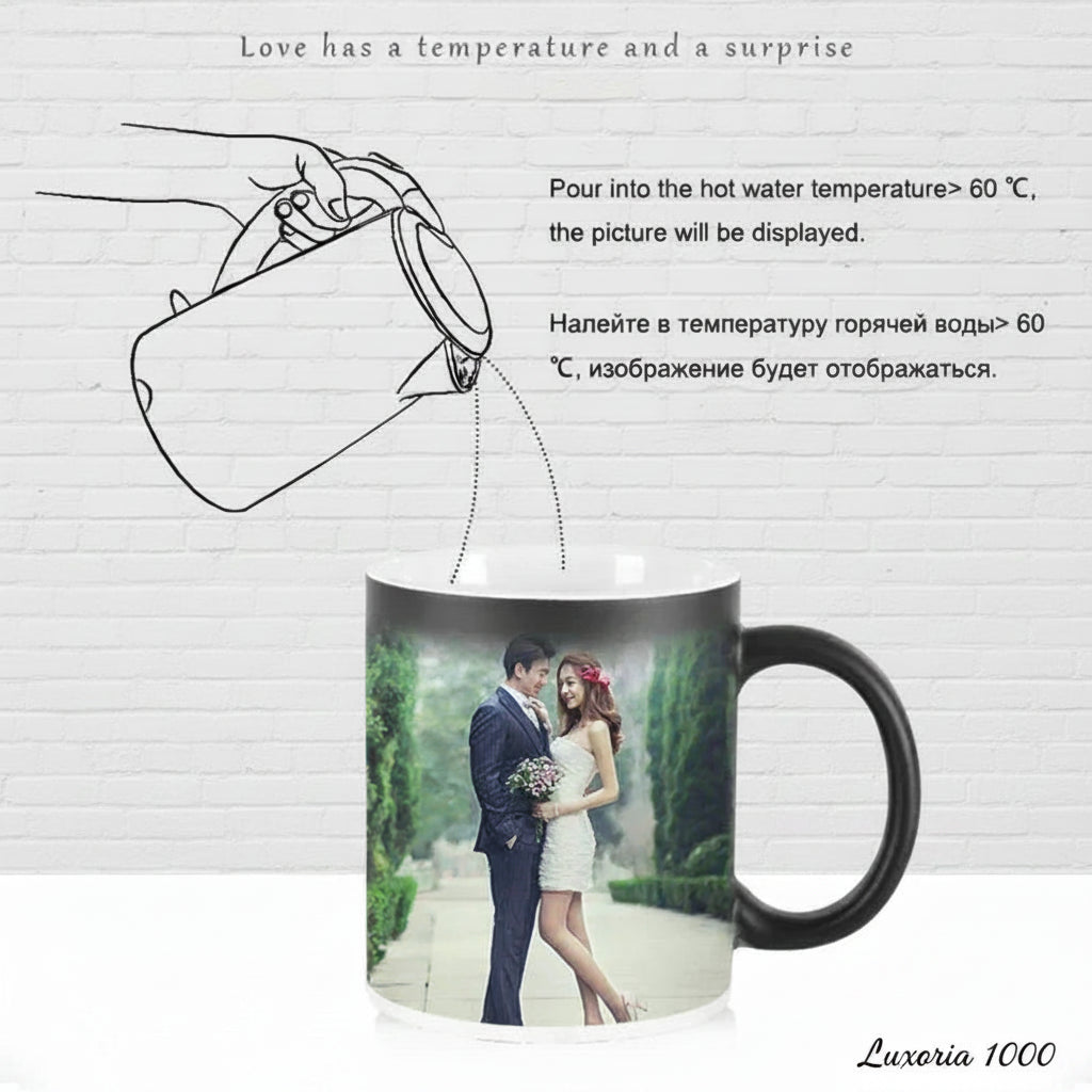 Tasse à Café Personnalisable avec Photo et Document Magique, Meilleur Cadeau pour Amis