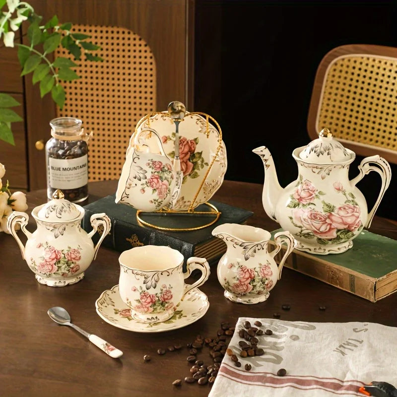 Coffret cadeau de thé de l'après-midi – Garniture dorée vintage, parfait pour les diplômés et les amateurs de thé, artisanat européen