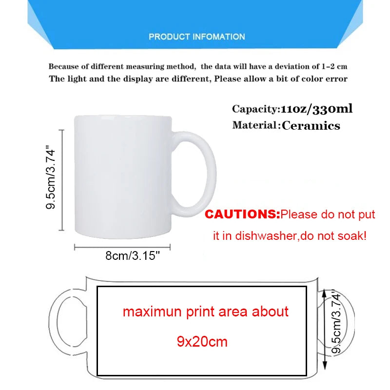 Tasse à Café Personnalisable avec Photo et Document Magique, Meilleur Cadeau pour Amis