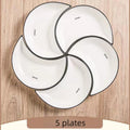 Service de vaisselle en céramique pour réunion, 5 pièces, assiette chaude en forme de lune, combinaison d'assiettes flexibles selon la consommation alimentaire