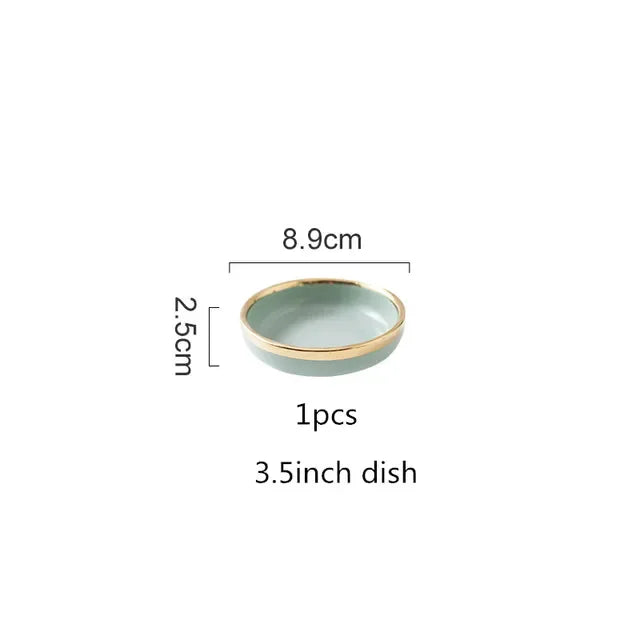 Assiettes en céramique vert clair, ensemble de vaisselle pour Steak, bol Ins, plats à dîner, vaisselle en porcelaine pour hôtel familial