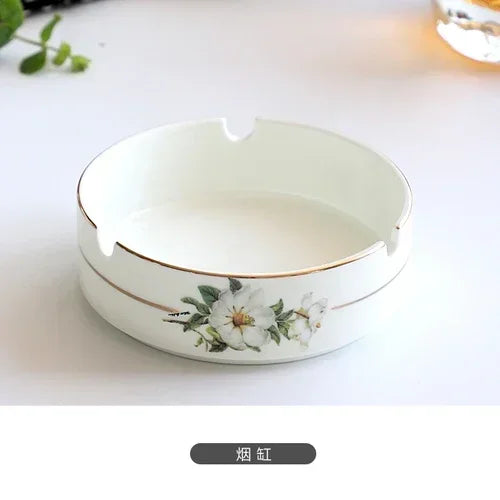 Vaisselle en porcelaine d'os, bols de riz en céramique pour la maison, plats, Pots à soupe, assiette profonde, assiette plate à Steak, vaisselle florale