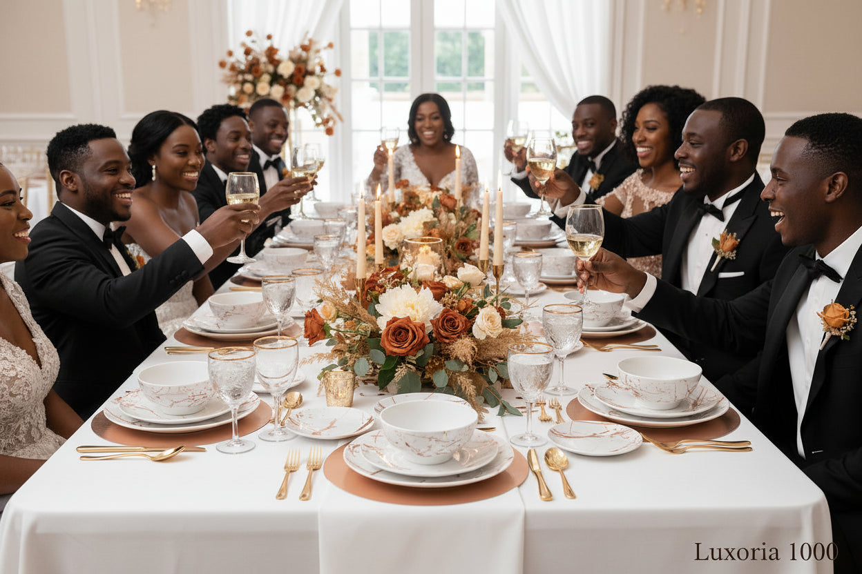 LOVECASA 24 pièces ensembles de vaisselle en glaçure dorée éclaboussures assiettes en porcelaine ensemble de dîner avec 6 pièces assiette à dîner/dessert/assiette à soupe/bol