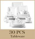 MALACASA .co.jp-Service de Vaisselle en Porcelaine Grise Marbré, avec 6 Assiettes à Dessert, à Soupe, à Queue, à Tasse, S/05, Service pour 12, 30/60 Pièces
