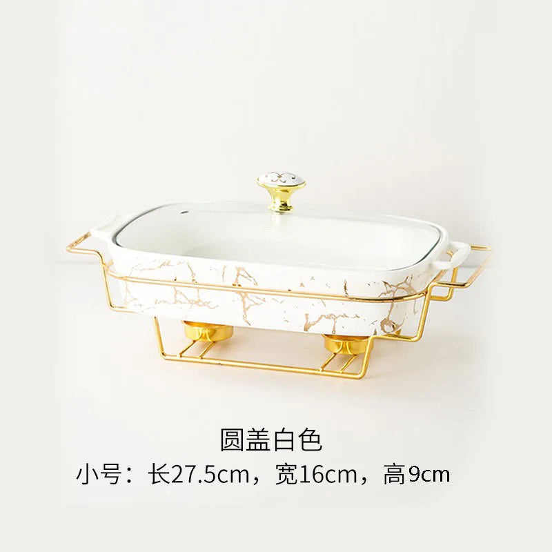 Casserole rectangulaire en céramique amphore, vaisselle pour la maison, chauffe-lumière, pot à soupe sèche pour hôtel, porte-pot créatif avec bougie