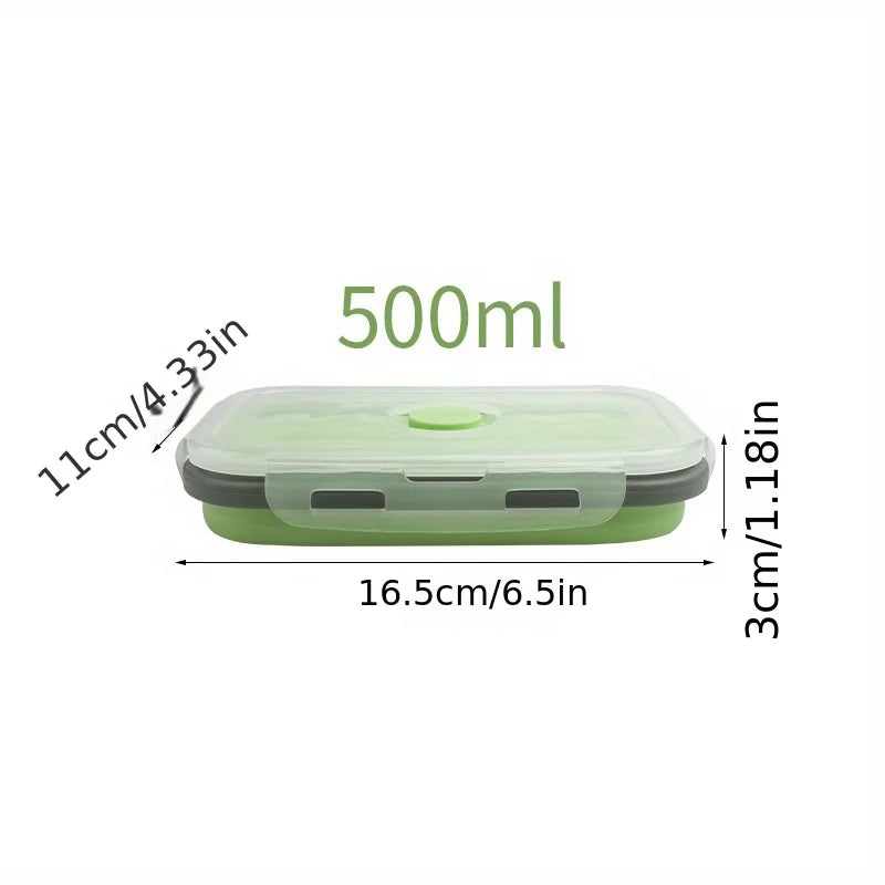 Conteneur de stockage des aliments pliable en Silicone, boîte à déjeuner empilable permettant de gagner de l'espace, accessoires de cuisine pliables pour micro-ondes 1/4 pièces