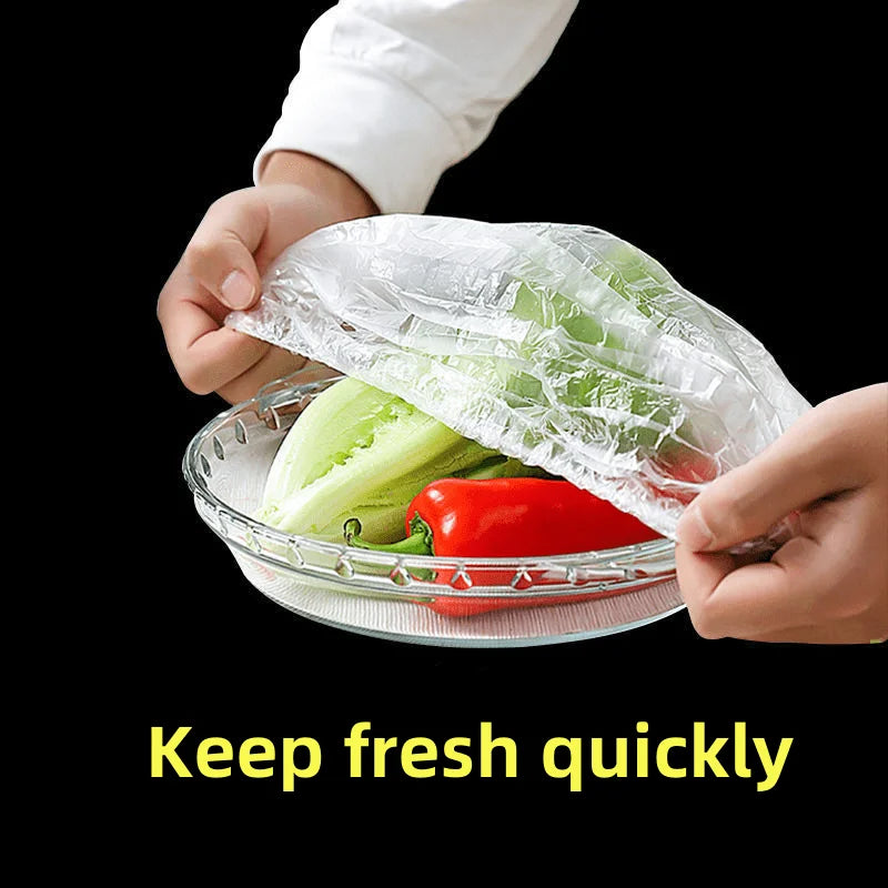 100 pièces réutilisable alimentaire Film alimentaire couvre fruits légumes stockage emballage alimentaire sac de stockage pique-niques et BBQ cuisine sac d'économie de nourriture