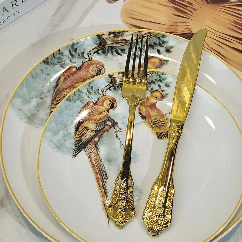 Assiette à dîner occidentale en céramique européenne, ensemble jungle, assiette à steak, tasse à café, après-midi, coffret cadeau personnalisé