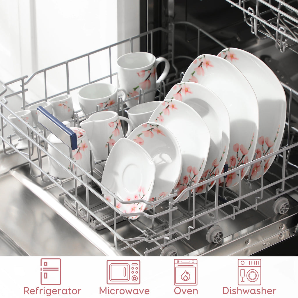 VEWEET ANNIE – service de table en porcelaine 50/100 pièces, avec tasse à œufs, tasses et soucoup, tasse, dessert, soupe et assiette à dîner, bol, pichet à lait, ensemble de pots à sucre