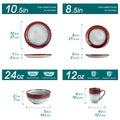 VANCASSO – service de table étoilé 16/32/48 pièces, service de table à glaçure du changement Kiln avec assiette à dîner, assiette à dessert, bol, tasse