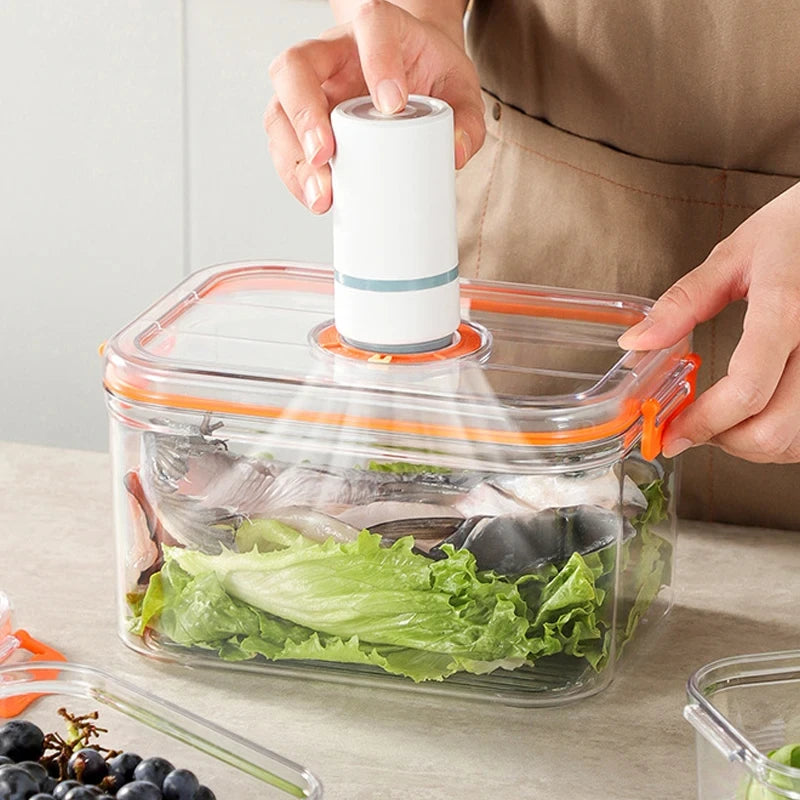 Boîte de conservation des aliments frais sous vide, boîte scellée pour réfrigérateur, conteneur Transparent de stockage des aliments au micro-ondable, organisateur de cuisine Bento