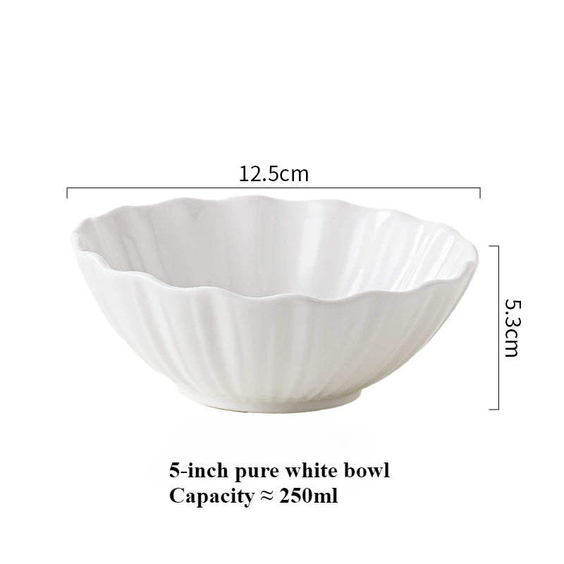Filles en céramique européen haut de gamme à bords dorés, bol à salade de fruits, bol à riz domestique pour petit-déjeuner, vaisselle d'hôtel et de restaurant