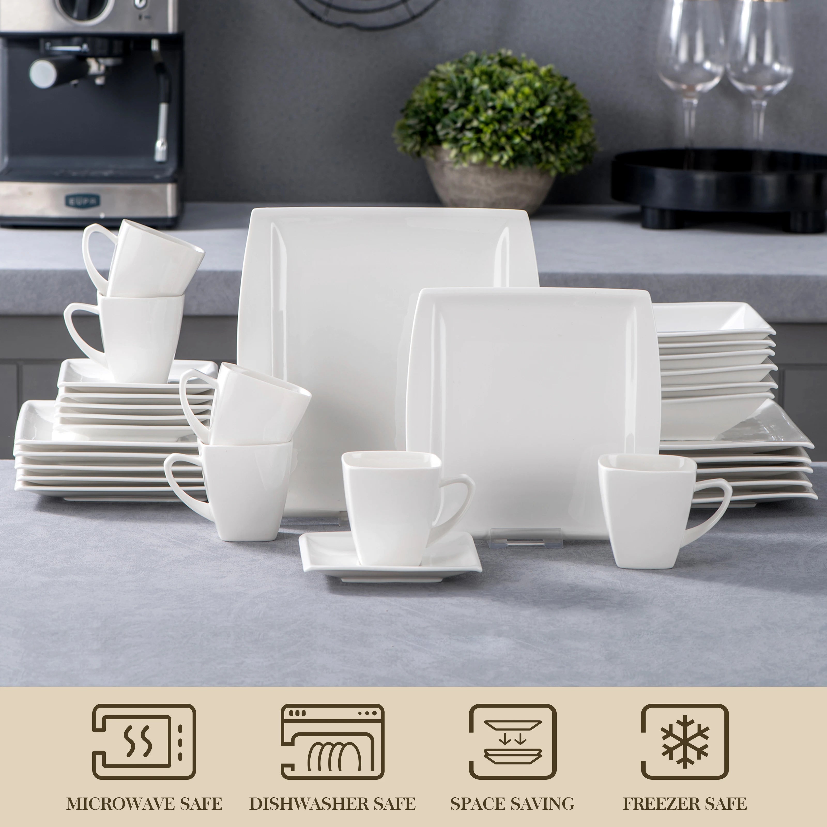 MALAC.co.jp Blance-Ensemble d'assiettes à dessert en porcelaine blanche, 6 boîtes standard, assiettes à soupe, ensemble en céramique pour prêt Tat6/12, 30 pièces, 60 pièces