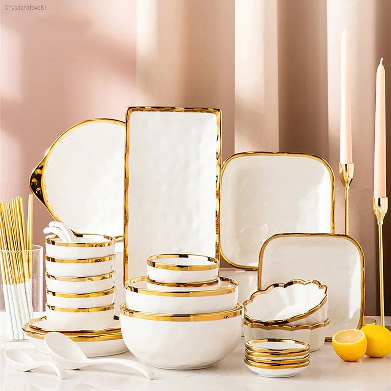 Assiette en céramique blanche Phnom Penh, vaisselle, bol à soupe à salade, plats de dîner, décoration de mariage, vaisselle de cuisine domestique 1 pièces