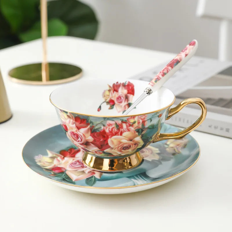 Tasse à café en porcelaine dorée Sophia, style britannique, haute qualité, exquise, style palais, thé, standard, ustensiles de cuisine ménagers, 220ml