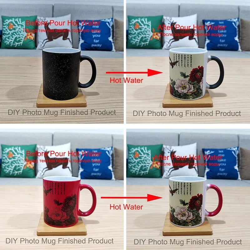 Tasse à Café Personnalisable avec Photo et Document Magique, Meilleur Cadeau pour Amis