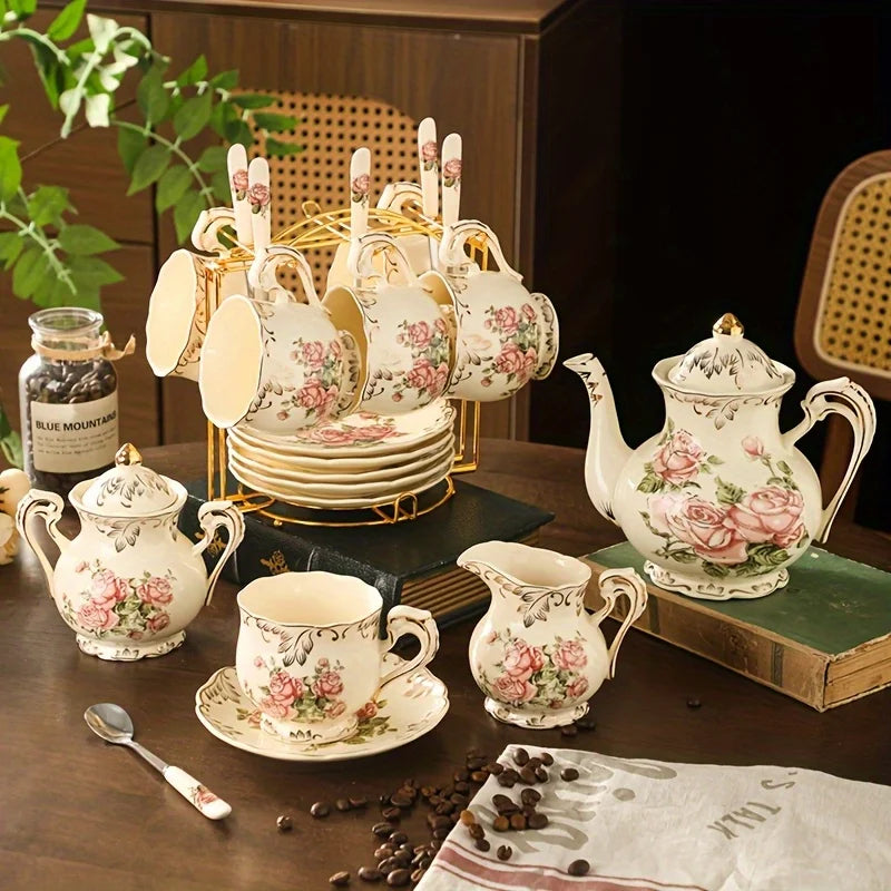 Coffret cadeau de thé de l'après-midi – Garniture dorée vintage, parfait pour les diplômés et les amateurs de thé, artisanat européen