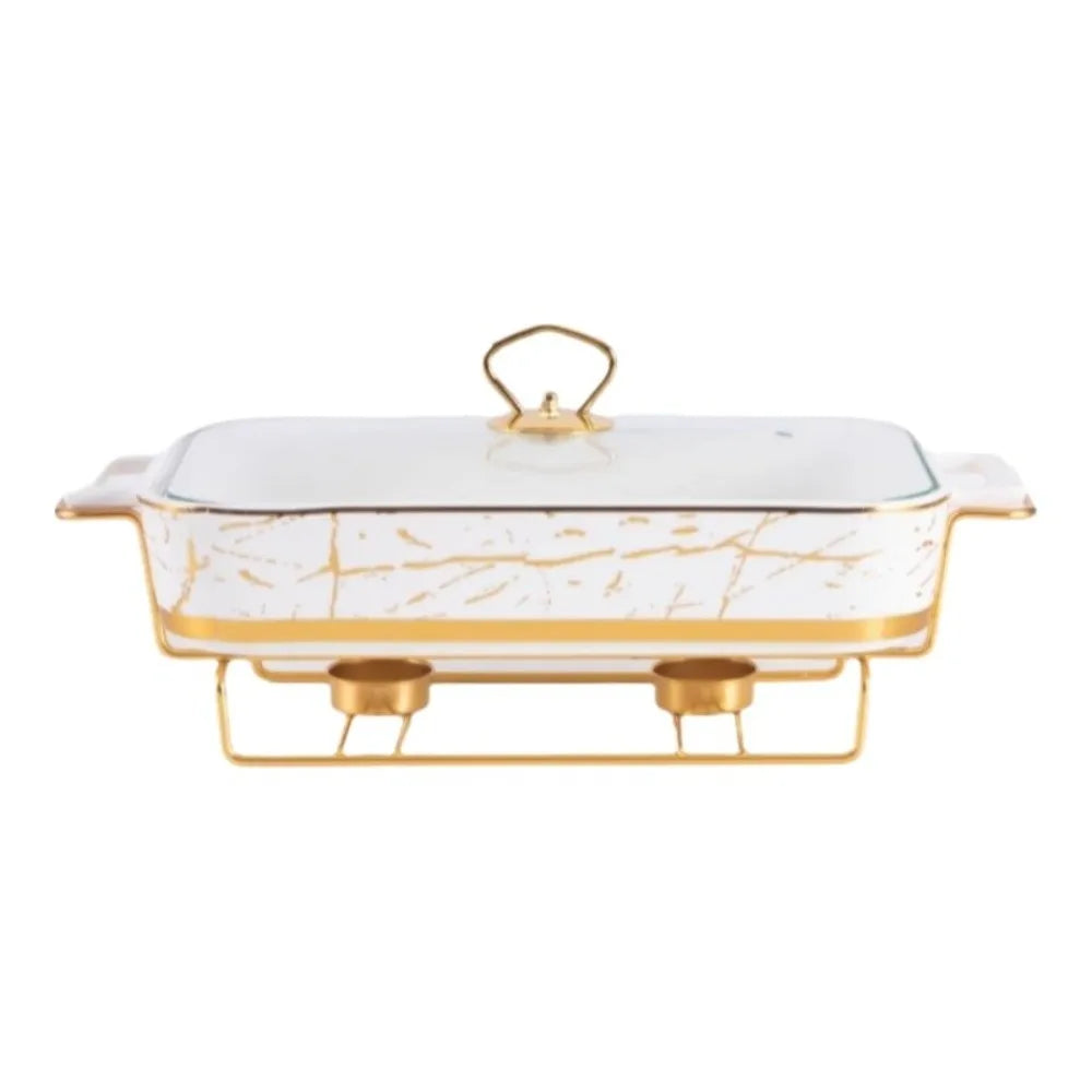 Chauffe-aliments en céramique nordique 12/14/16 pouces, Pot à soupe rectangulaire pour Restaurant, isolation avec couvercle, réchaud, Casserole, Buffet de service