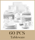 MALAC.co.jp Blance-Ensemble d'assiettes à dessert en porcelaine blanche, 6 boîtes standard, assiettes à soupe, ensemble en céramique pour prêt Tat6/12, 30 pièces, 60 pièces