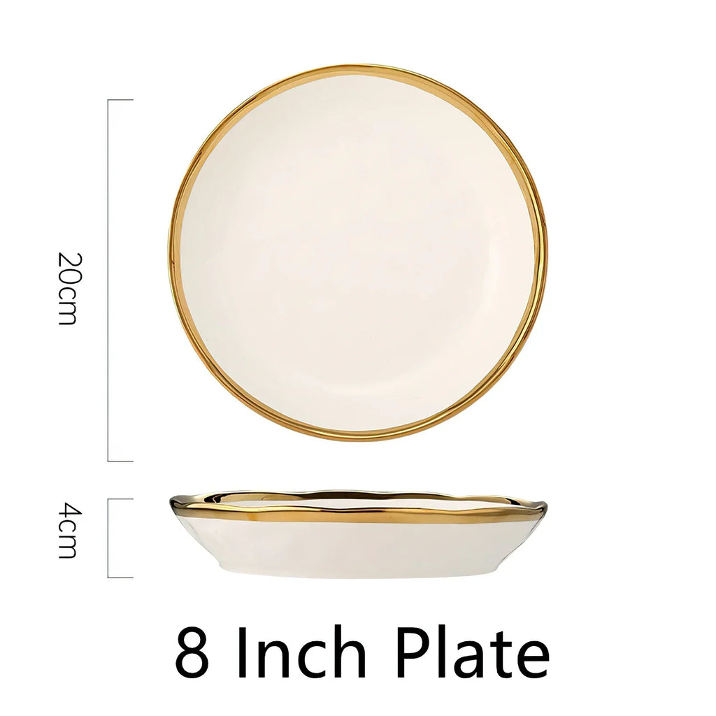 Assiette en céramique blanche Phnom Penh, vaisselle, bol à soupe à salade, plats de dîner, décoration de mariage, vaisselle de cuisine domestique 1 pièces