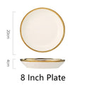 Assiette en céramique blanche Phnom Penh, vaisselle, bol à soupe à salade, plats de dîner, décoration de mariage, vaisselle de cuisine domestique 1 pièces
